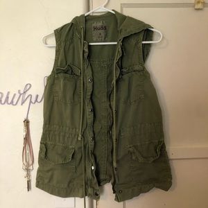 Green utility jacket vest